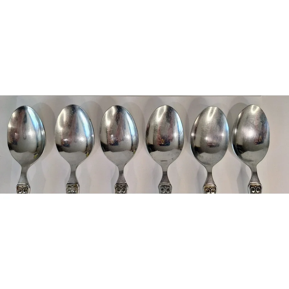 Lot 6 Towle TWS131 7.5 Inch Spoons Flatware Silverware MCM Supreme Cutlery Japan